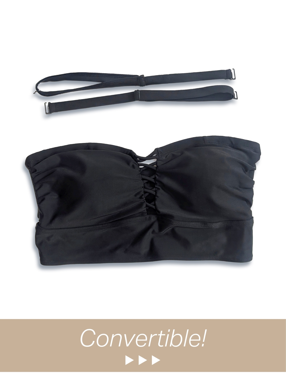 Criss Cross Lace Up Bikini Top (Convertible/Adjustable/Multiwear)